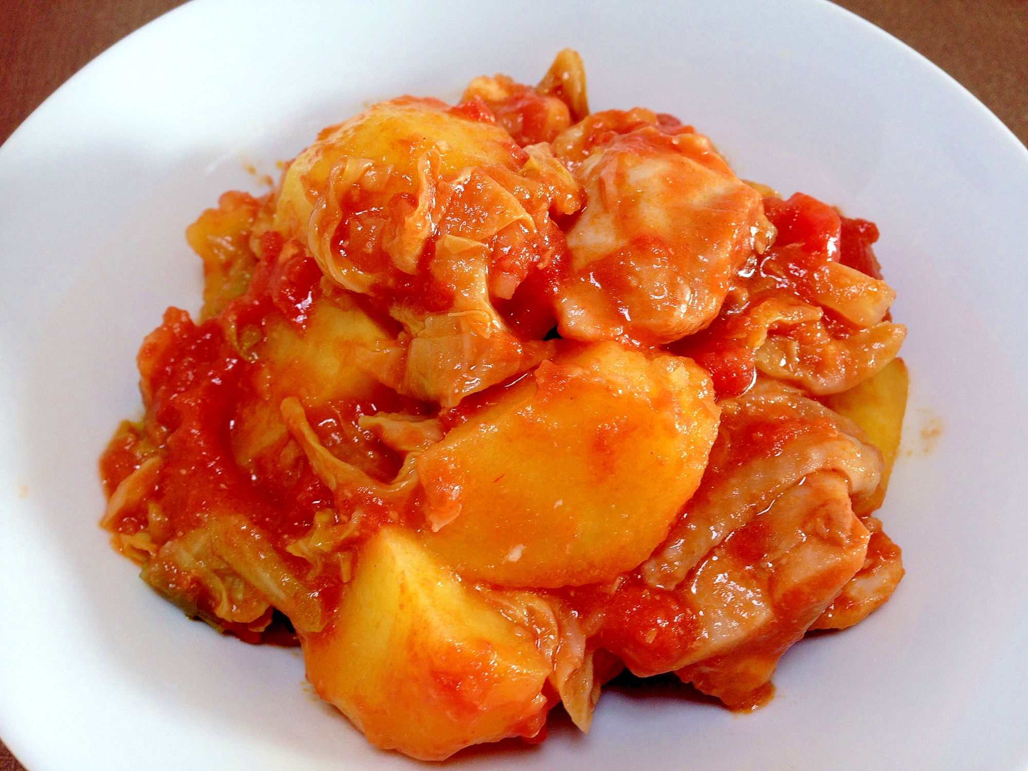 トマト缶で 鶏肉とじゃがいものトマト煮込み レシピ 作り方 By うーころちゃん 楽天レシピ