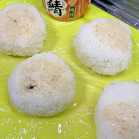 偉いぞサバ缶っ!それだけで栄養満足おにぎりさんっ♪