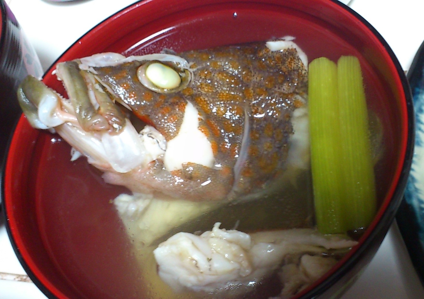 【釣り魚料理】キジハタのアラの潮汁