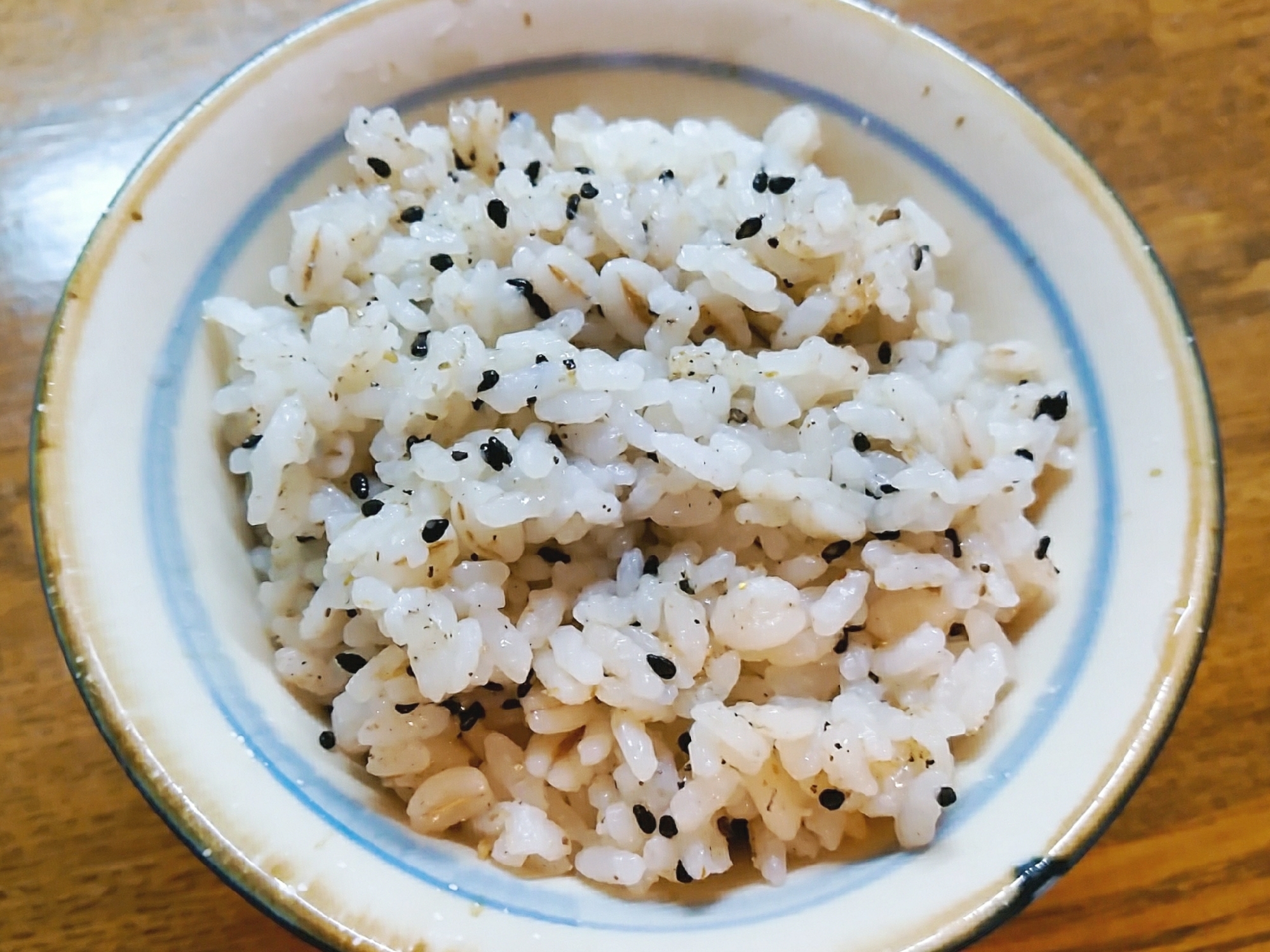 粉末いりこと押し麦の炊き込みご飯