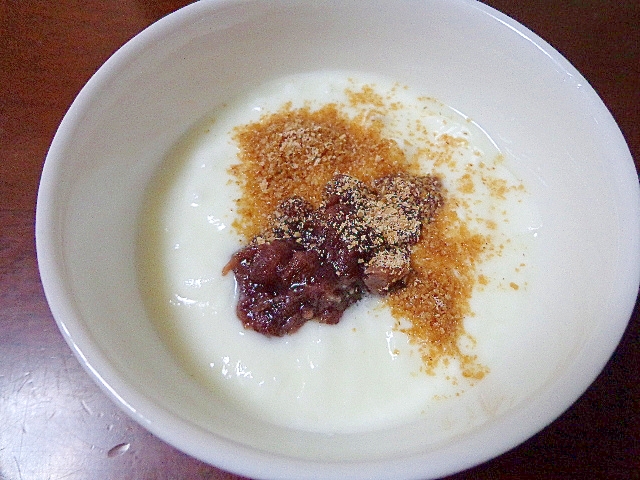 食物繊維たっぷり♡ふすまと餡子のヨーグルト