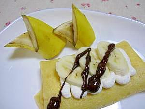 バナナクレープ バナナの切り違い レシピ 作り方 By Kinakotoume 楽天レシピ