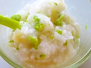 離乳食中期 大根とブロッコリーのだし煮がゆ レシピ 作り方 By へんてこぽこりんママ 楽天レシピ 離乳食中期 大根とブロッコリーのだし煮がゆ レシピ 作り方 By へんてこぽこりんママ 楽天レシピ