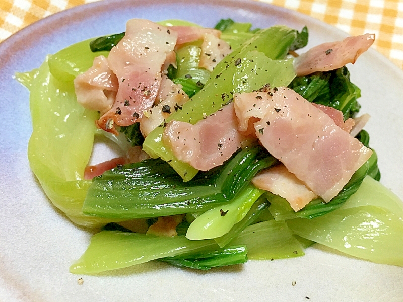 お弁当に レンジで青梗菜とベーコン蒸し レシピ 作り方 By おこのみっちゃん 楽天レシピ