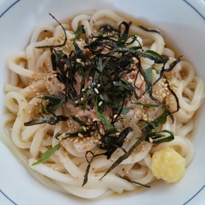 ツナと大葉の冷やしぶっかけうどん