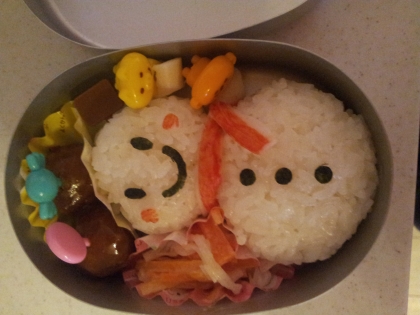 簡単キャラ弁☆ゆきだるまのお弁当♪