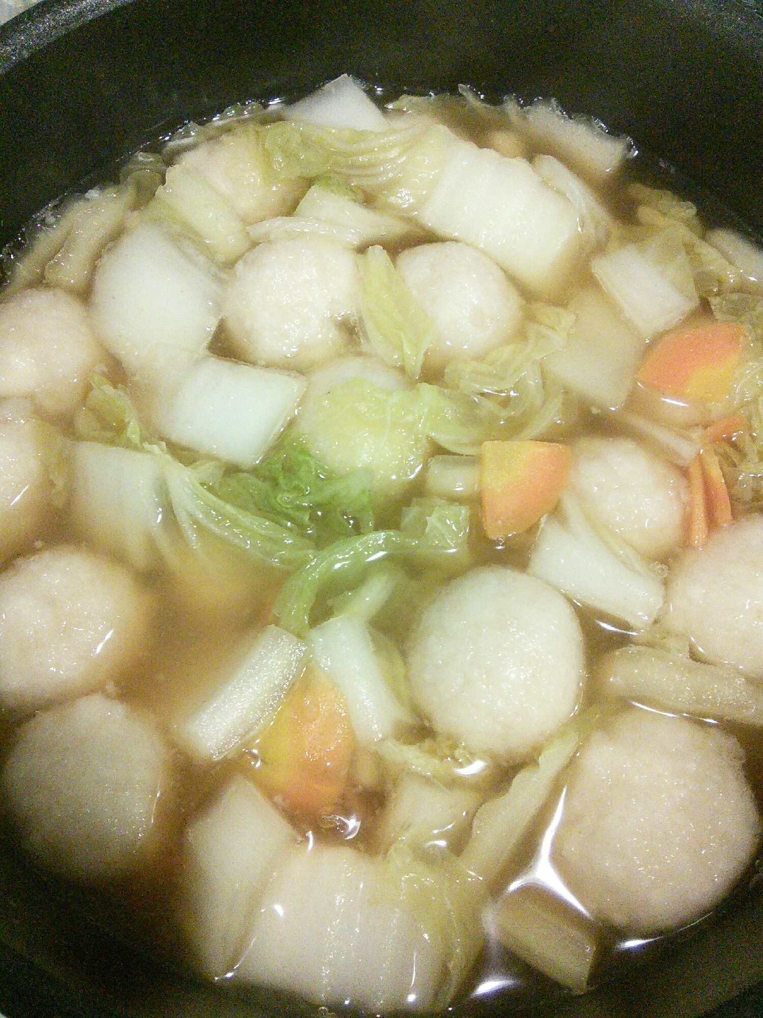 白菜と蓮根団子のコンソメスープ