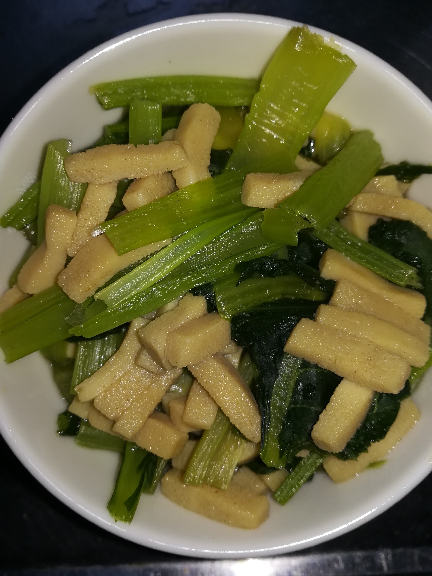 小松菜と高野豆腐の煮物