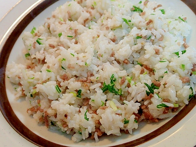 ❤ウェイユーで　豚ミンチと水菜のチャーハン❤