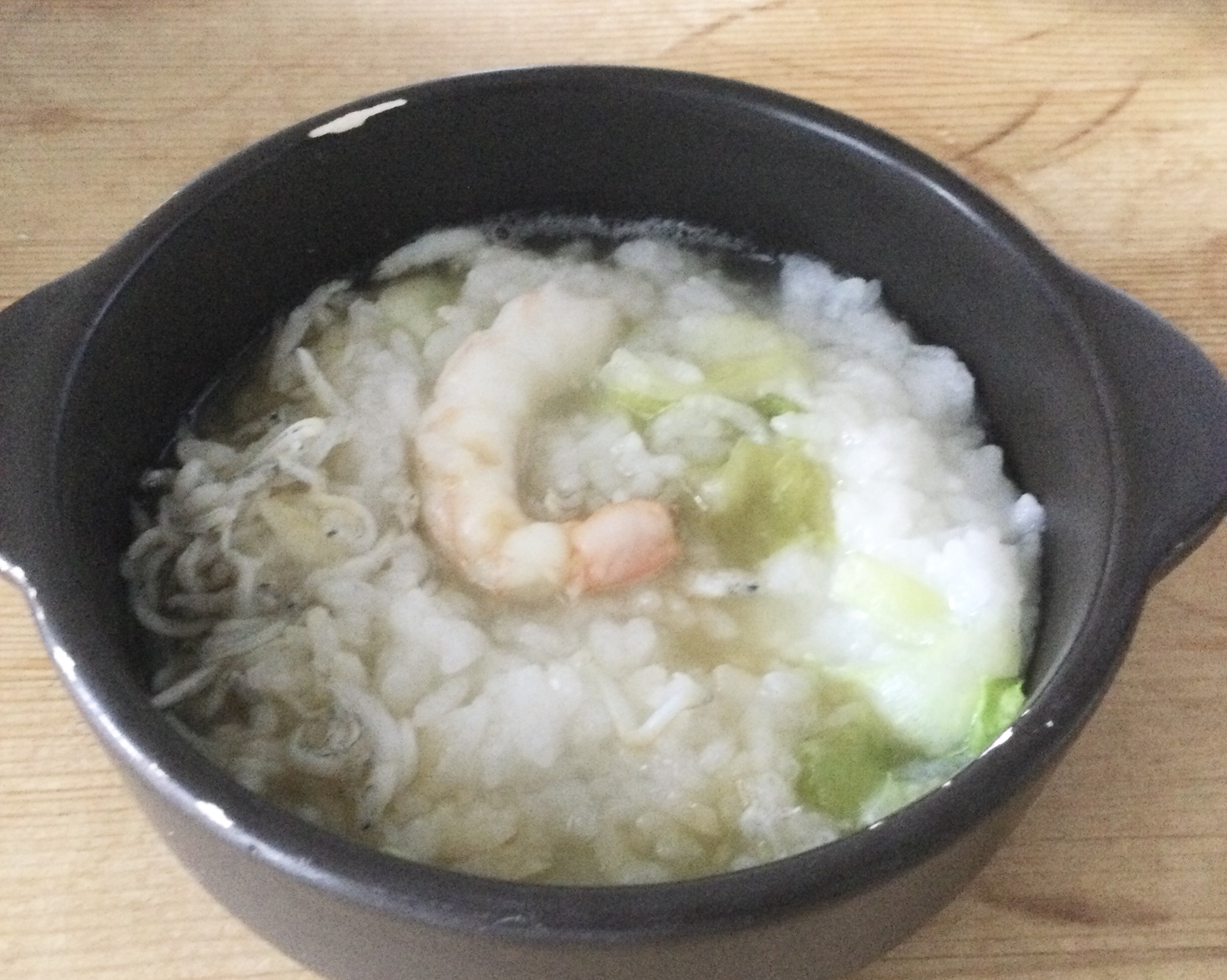 シーフード明日葉粉入りおかゆ♪