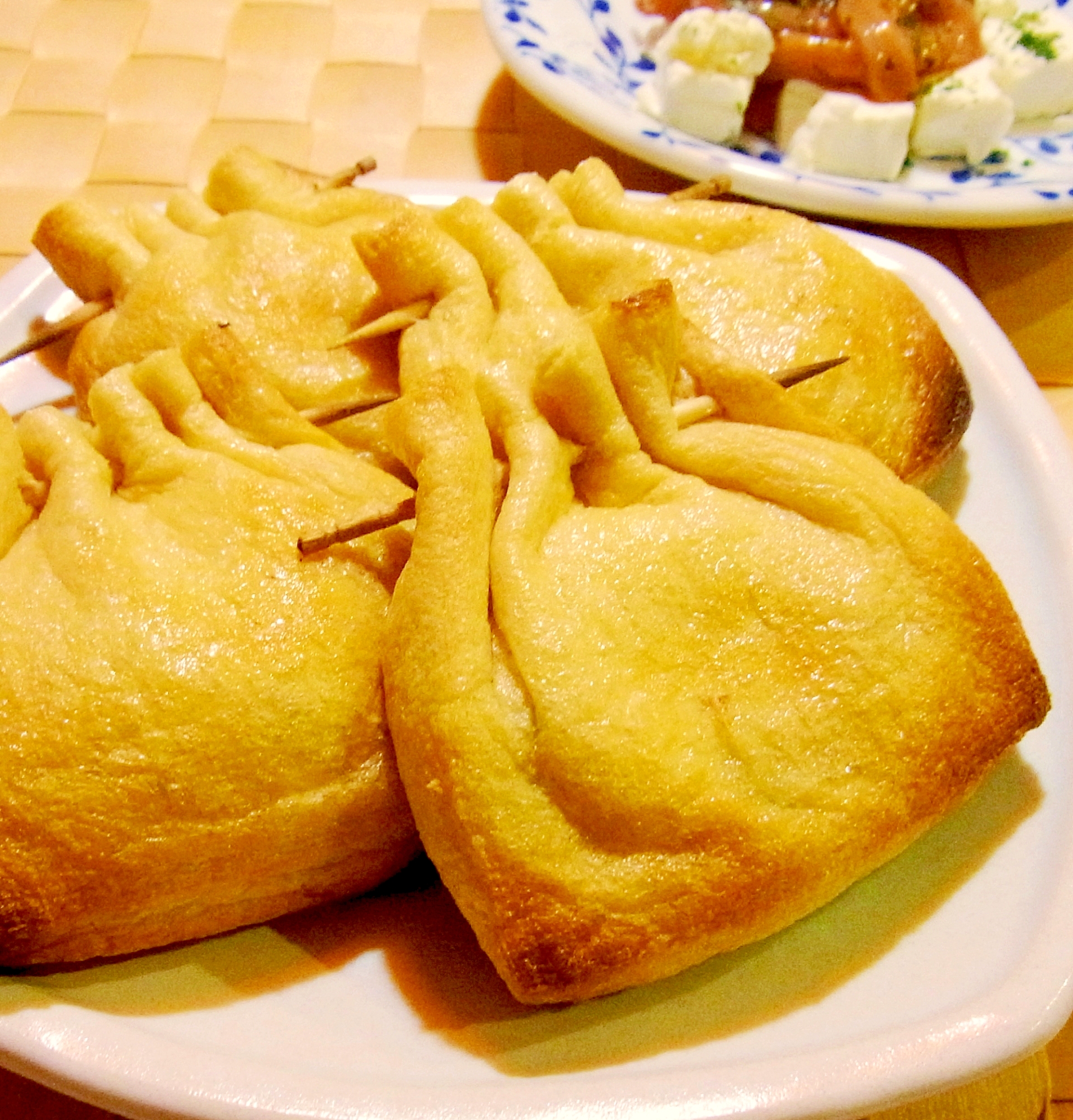 ほうれん草とチーズの油揚げ巾着