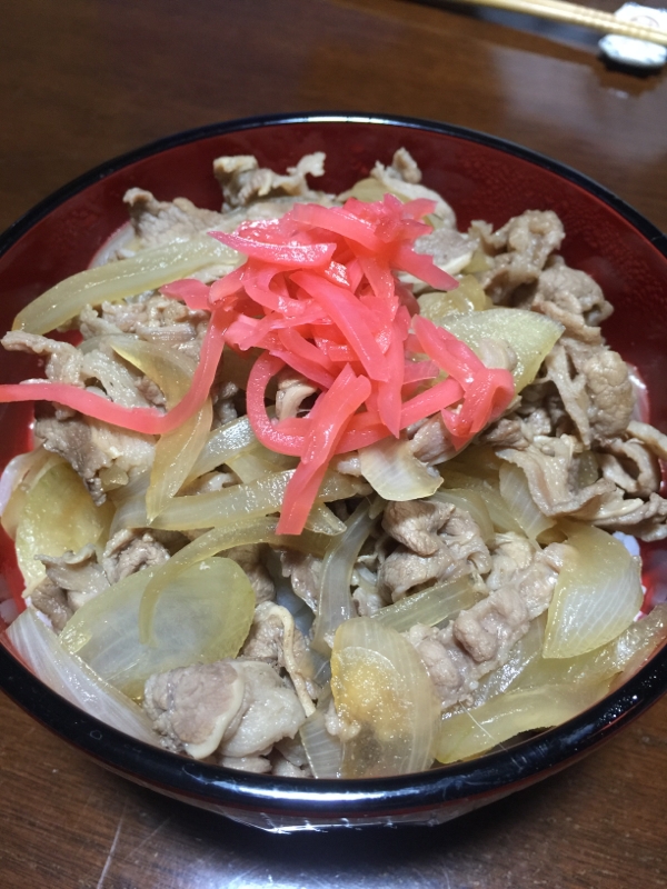 簡単牛丼〜♪甘口風♡