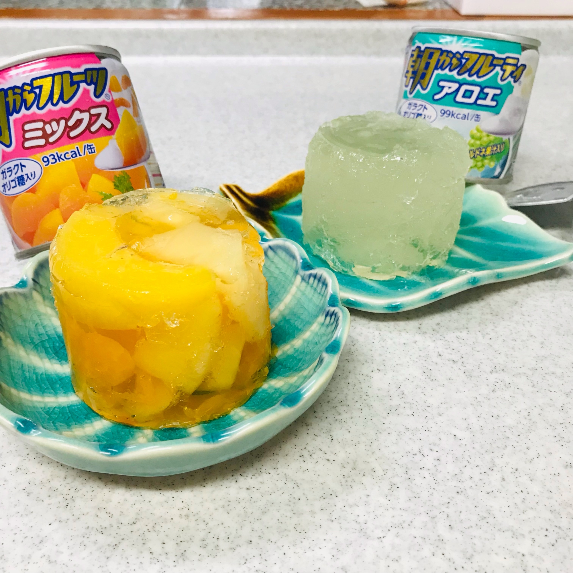 フルーツ缶詰まるまるゼリー レシピ 作り方 By ひよこピッピ 楽天レシピ