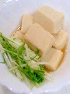 高野豆腐と水菜の煮もの