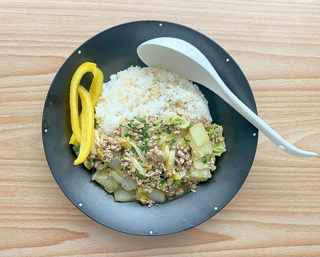 白菜と豚挽肉のとろとろあんかけご飯