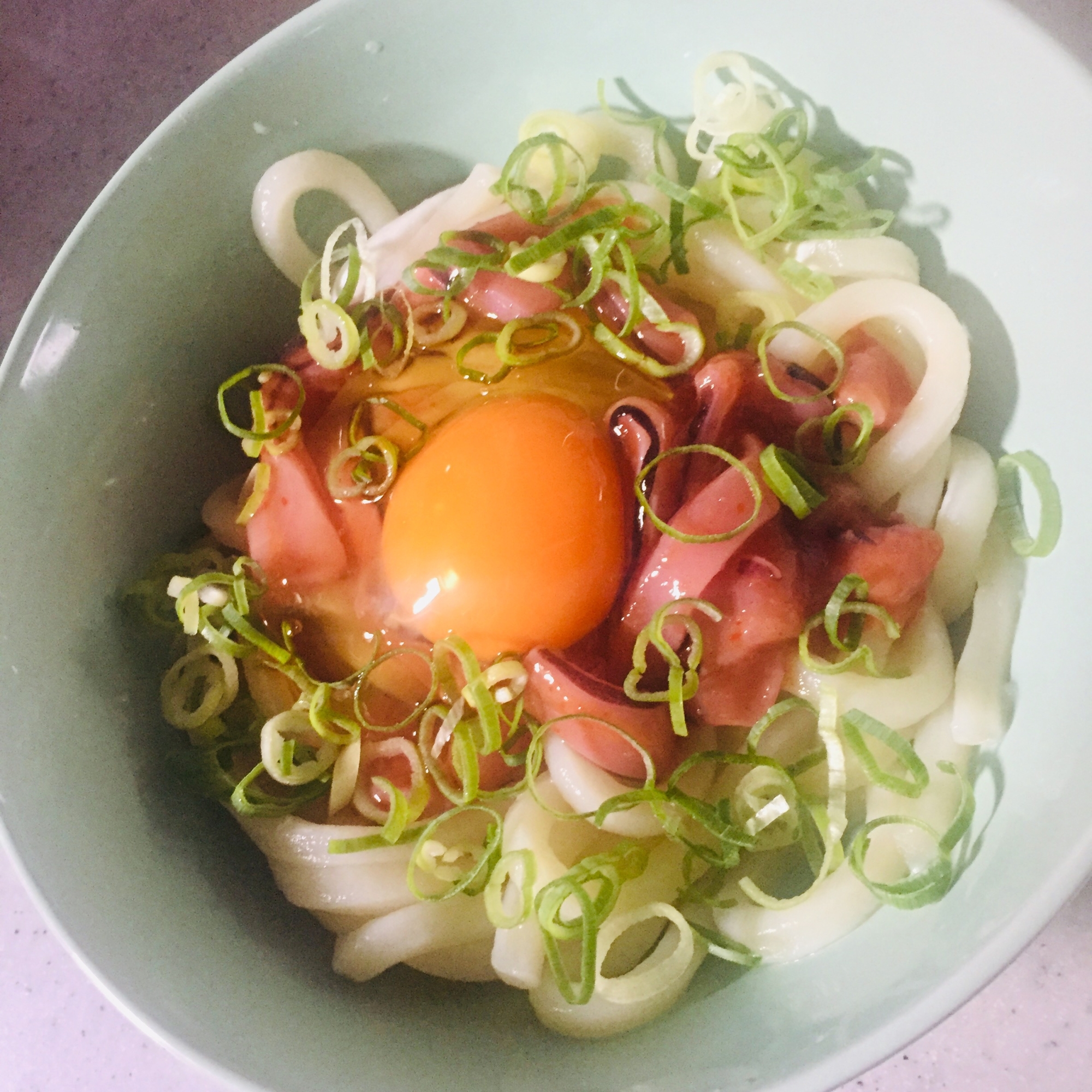 イカ明太月見うどん レシピ 作り方 By Ior 楽天レシピ