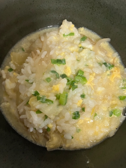 ☆★豚しゃぶの残り汁で♪翌日の卵おじや★☆