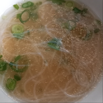 春雨と葱と白胡麻の和風スープ