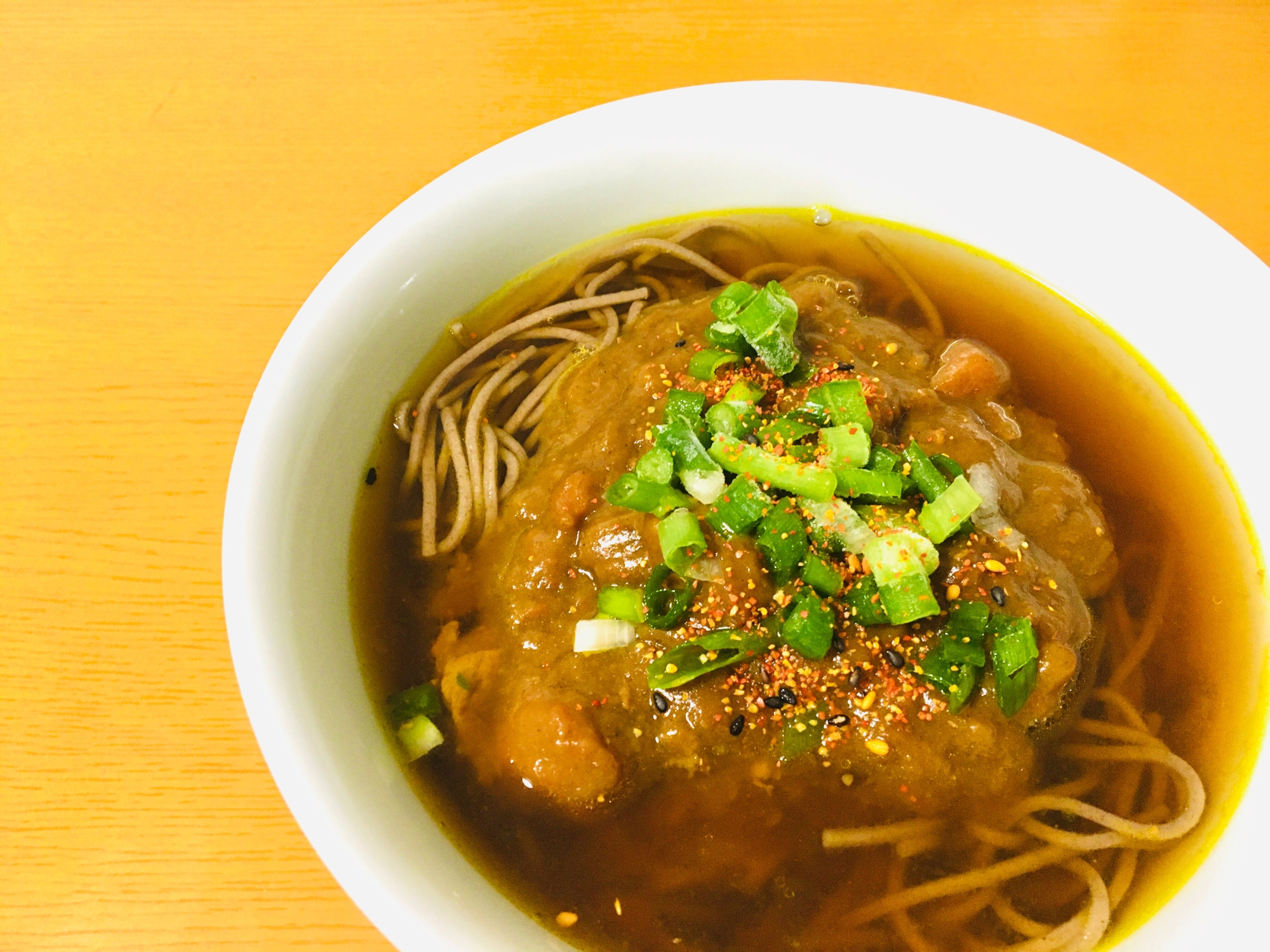 余ったカレーで!カレー南蛮蕎麦