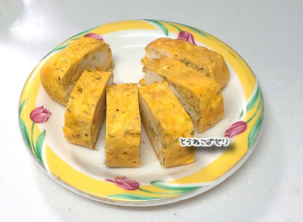 青のりとかつお節の卵焼き