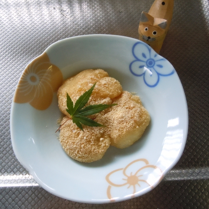 生姜香る　レンジで簡単柔らか豆腐餅で安倍川風