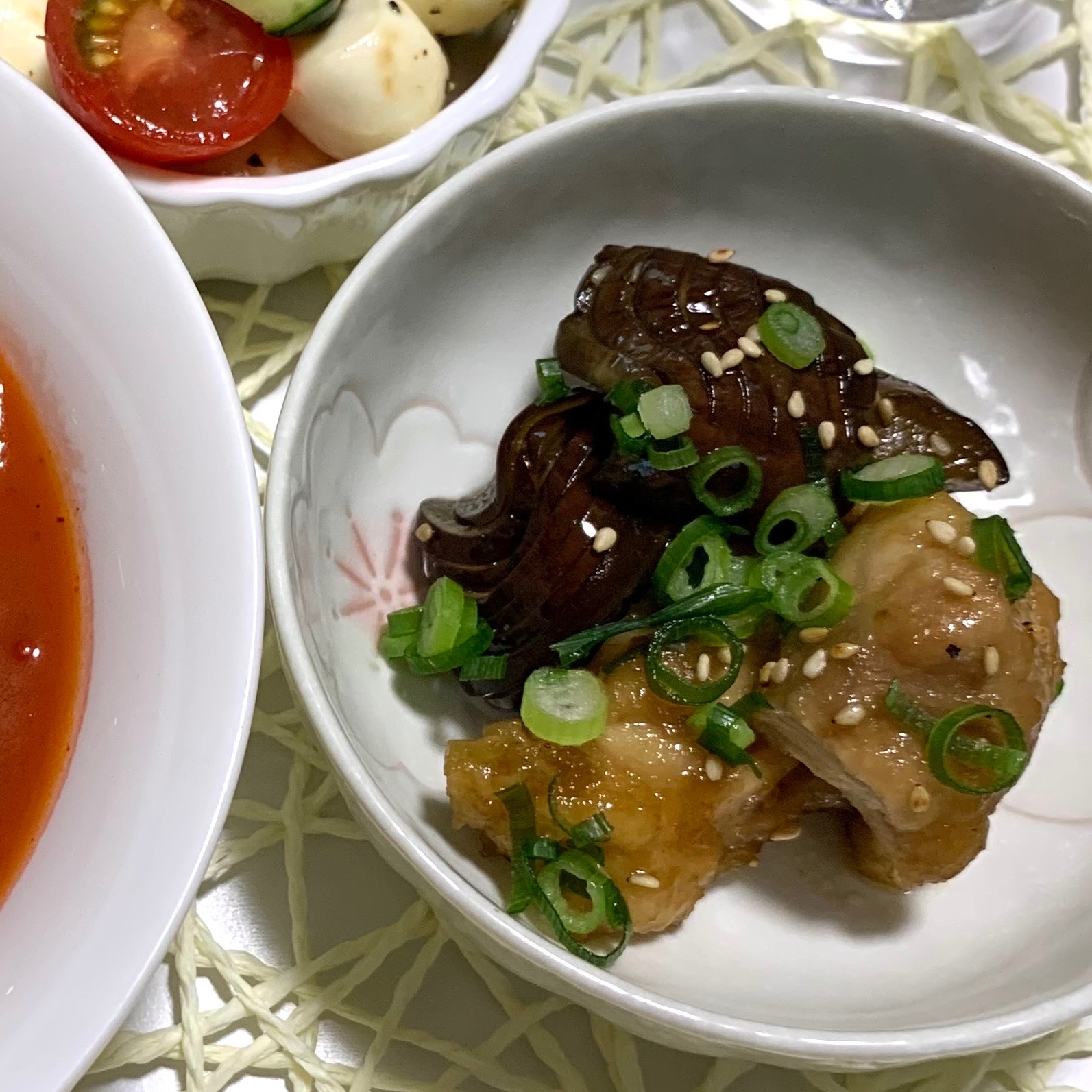 ナスとチキンの甘辛炒め