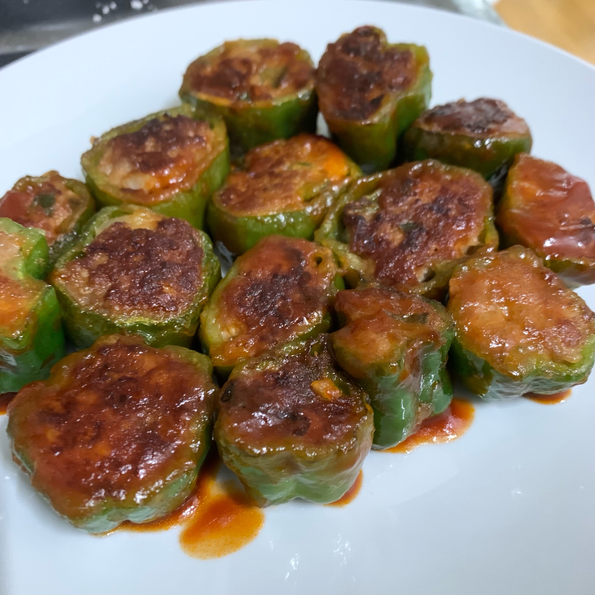 作り置き、冷凍可能!お弁当にも!ピーマンの肉詰め