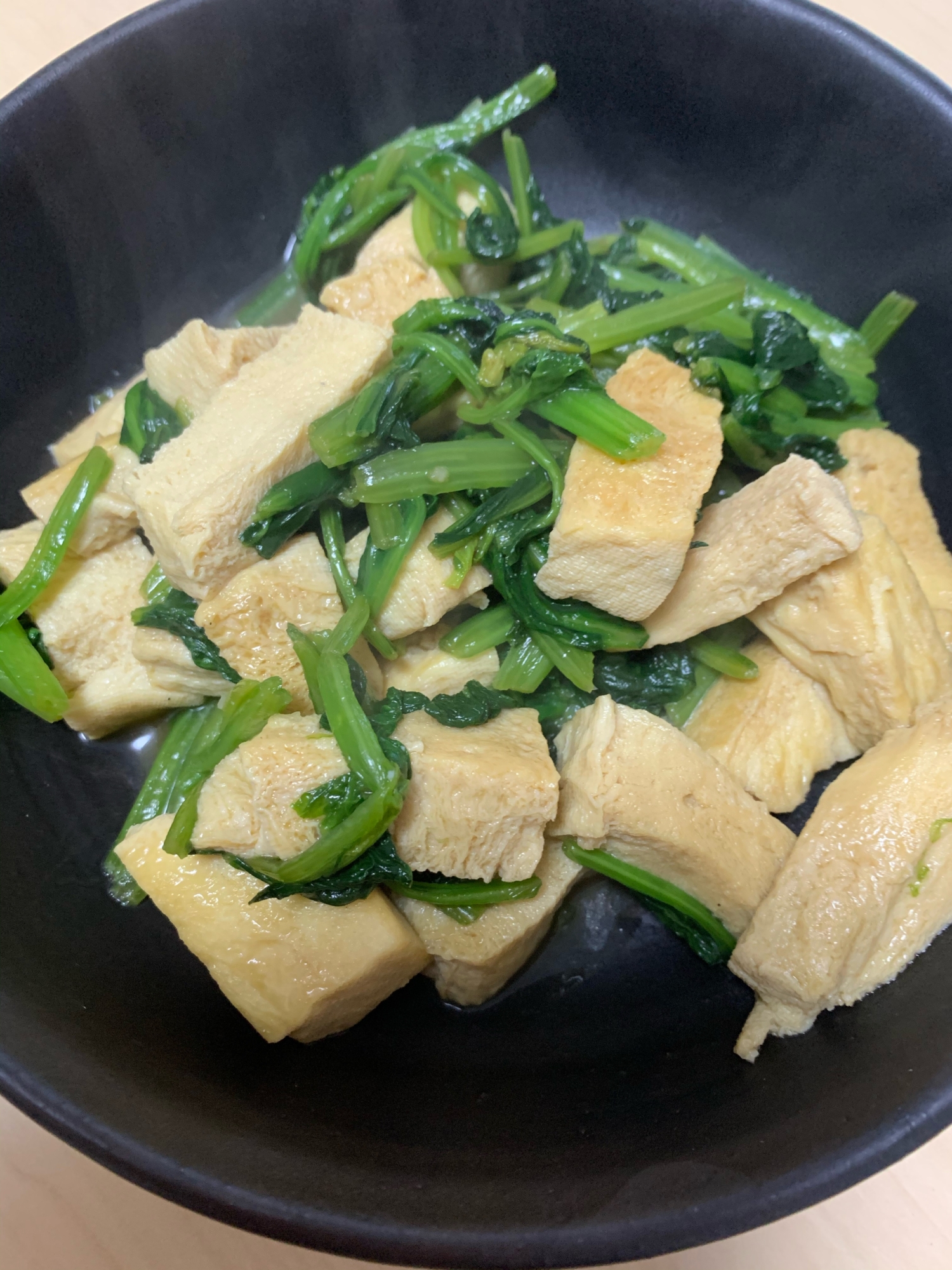 冷凍木綿豆腐とほうれん草のオイスターソース炒め レシピ 作り方 By Sayu Mama 楽天レシピ