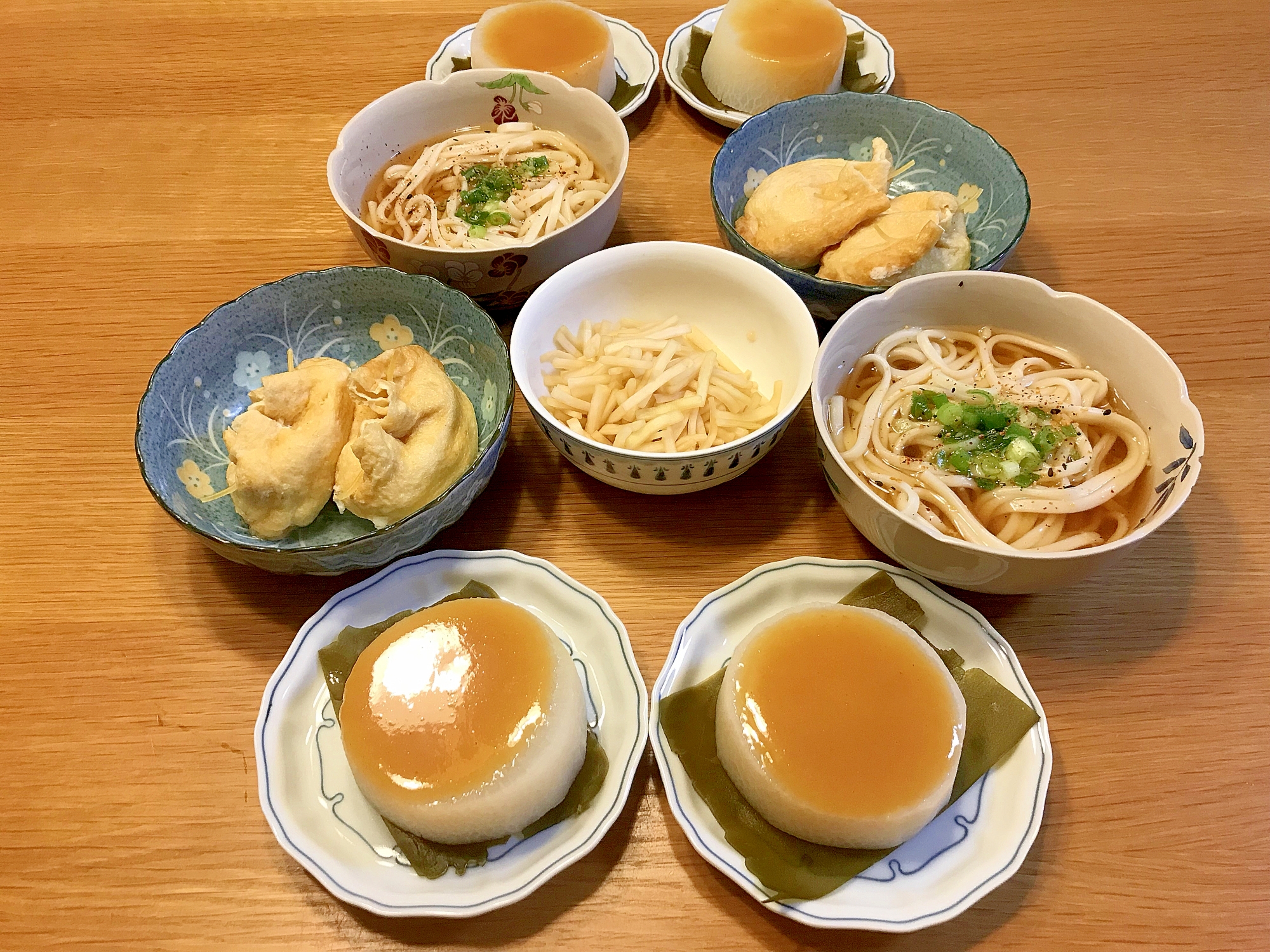 出汁の三段活用　ふろふき大根＞巾着卵＞かけうどん