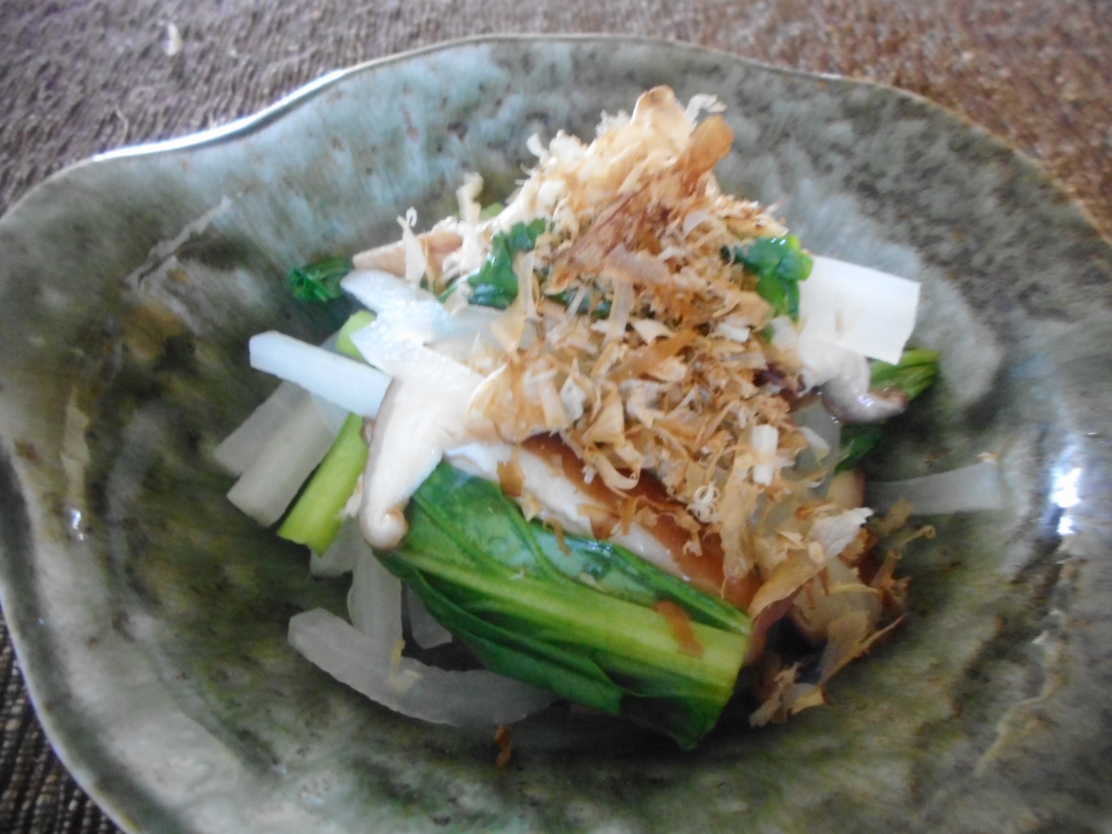 小松菜、大根、椎茸の和風炒め