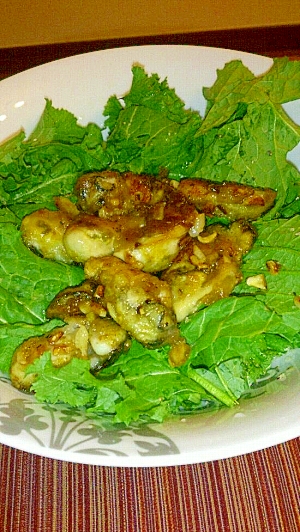 牡蠣のガーリック焼きサラダ