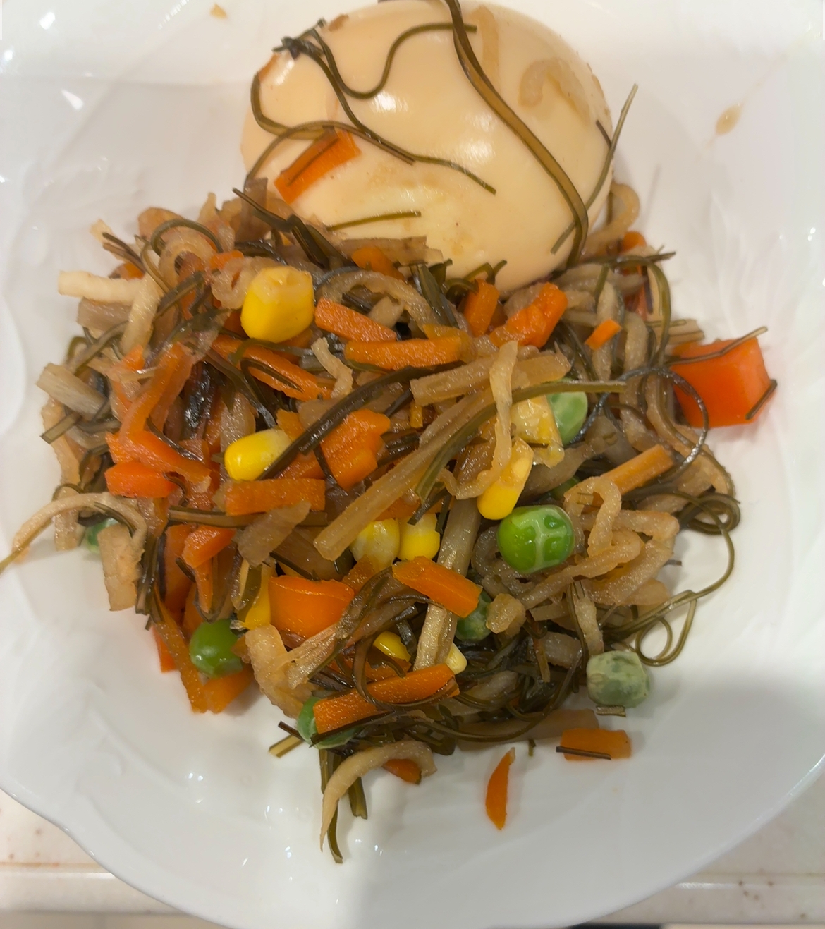 煮卵切り干し大根刻み昆布の煮物。No.1152