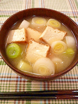 ねぎと厚揚げのお味噌汁
