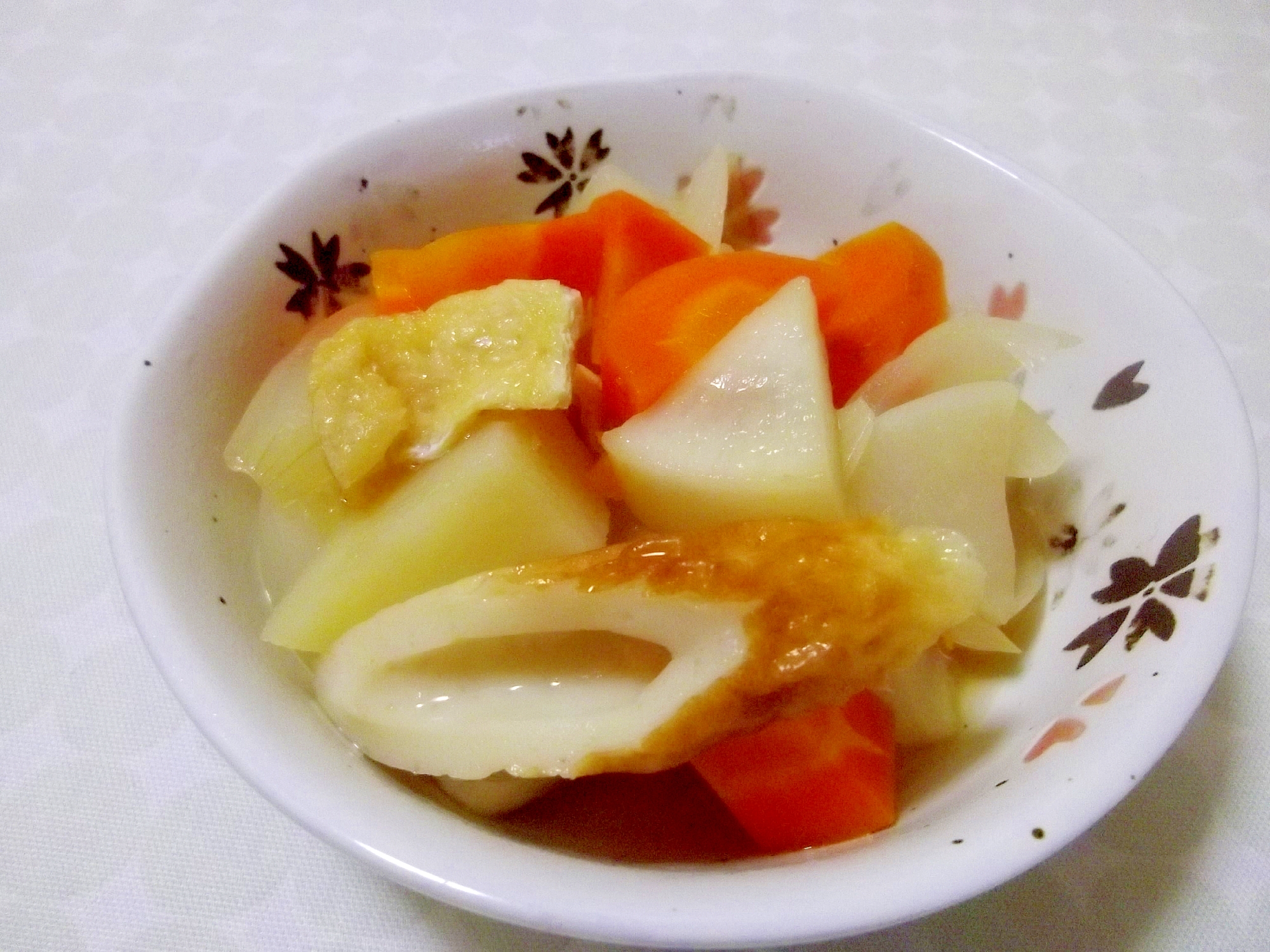 ＊電子レンジ圧力鍋de竹輪と油揚げの根菜煮＊