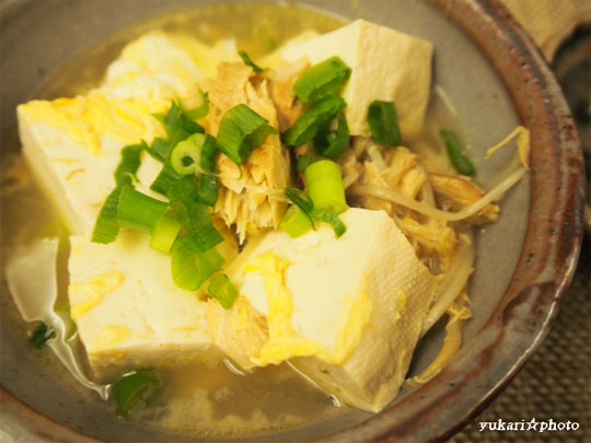 鯖フィレと豆腐の玉子とじ