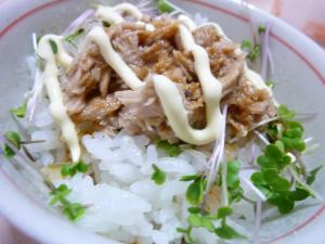 ぱぱっとシーチキン丼 マヨと七味でうま辛 レシピ 作り方 By Tanta40 楽天レシピ