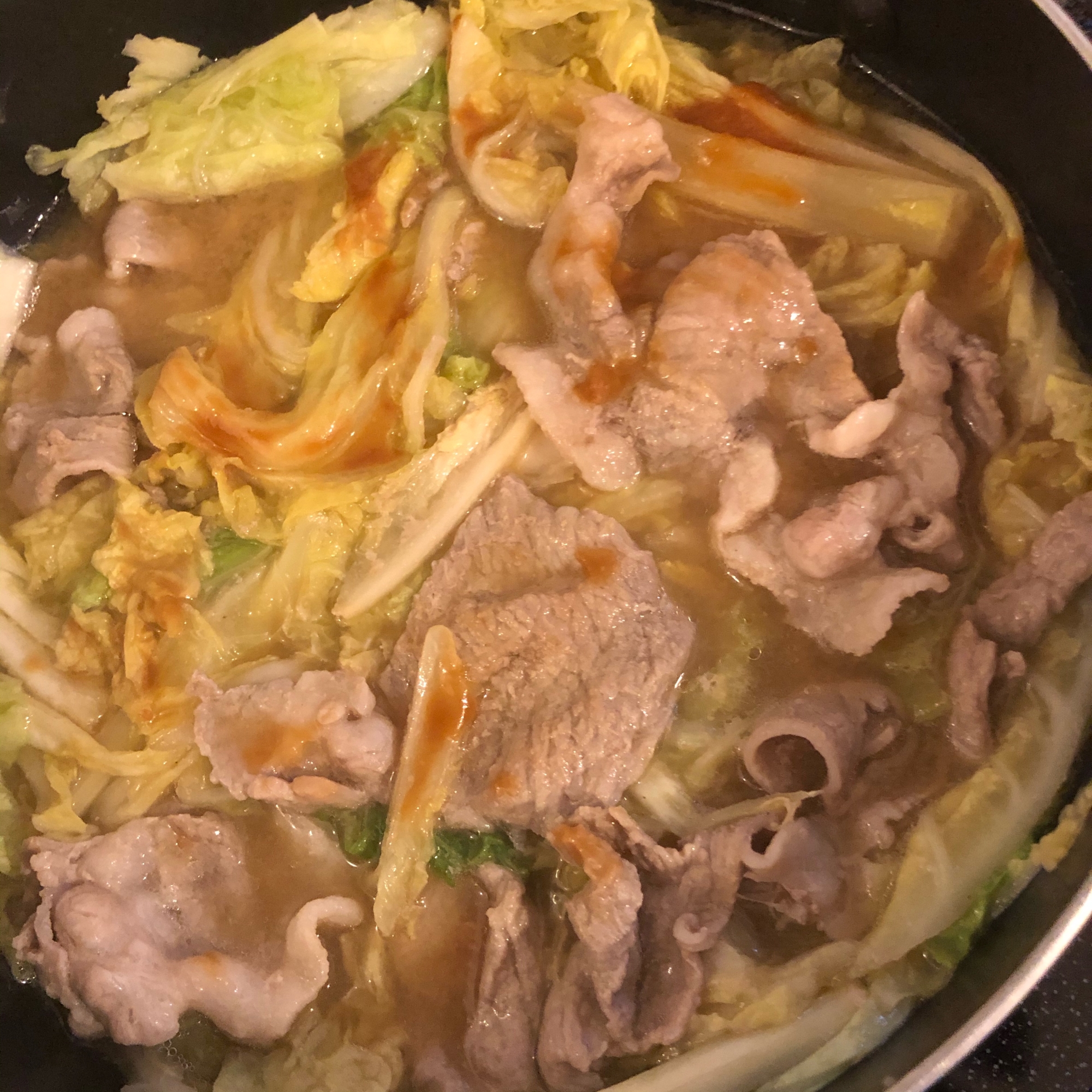 味噌だれ豚肉と白菜煮