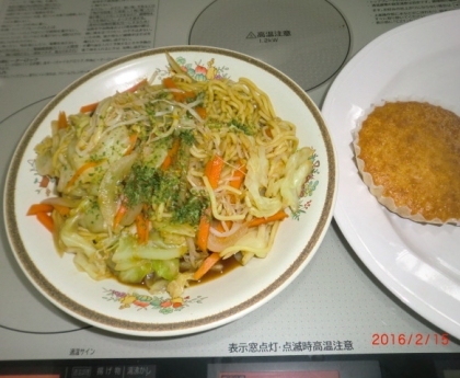 蒸し煮で野菜焼きそば