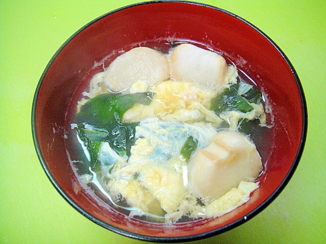 麩とわかめ卵のすまし汁