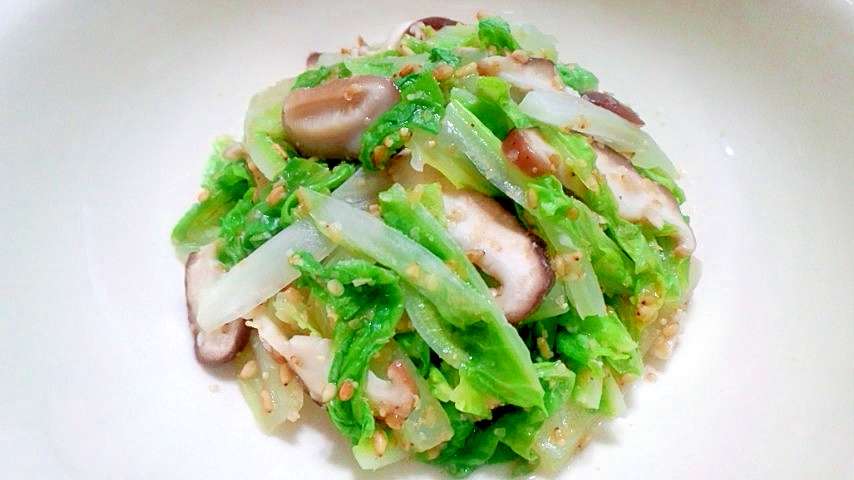白菜と椎茸の胡麻塩麹サラダ