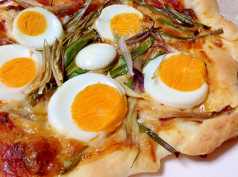 和風♡茗荷と葱と卵のピザ