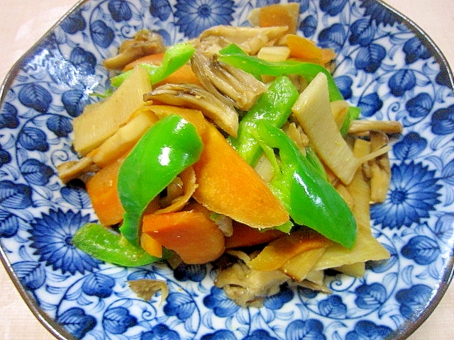 舞茸と緑黄色野菜の炒め物
