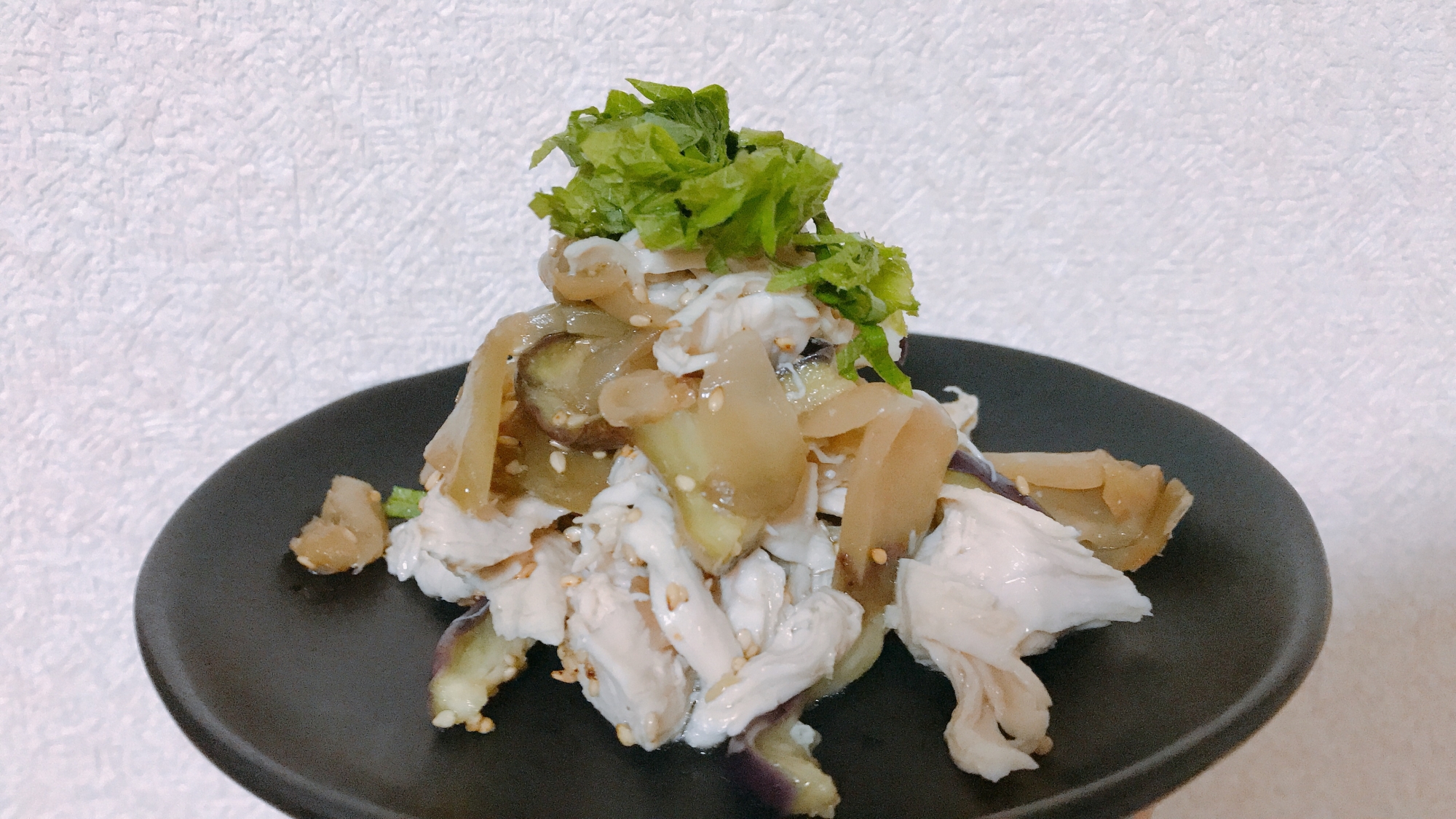 簡単さっぱりうまい♪茄子とささみと搾菜の和物！