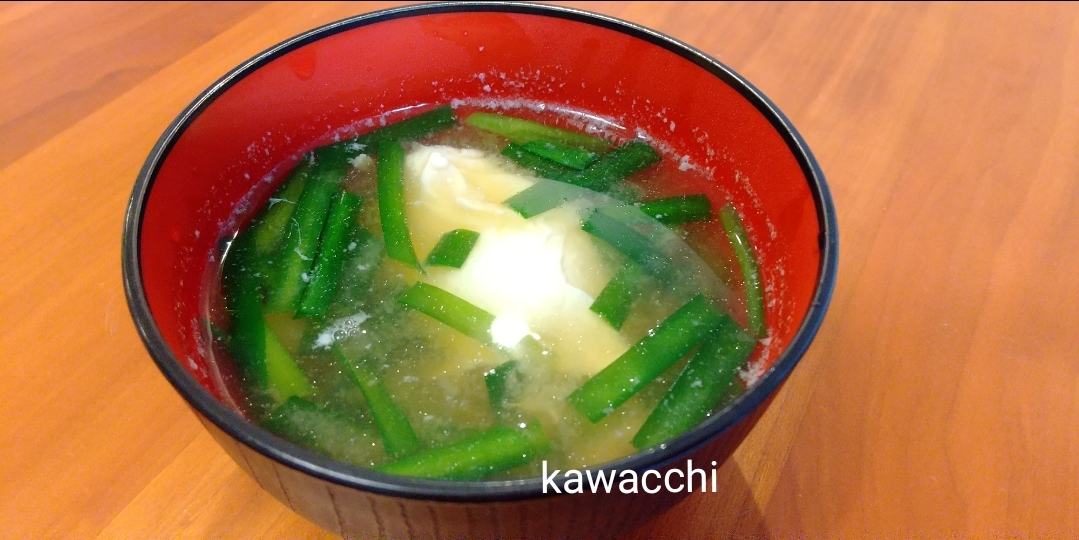 にら玉味噌汁☆卵まるごと