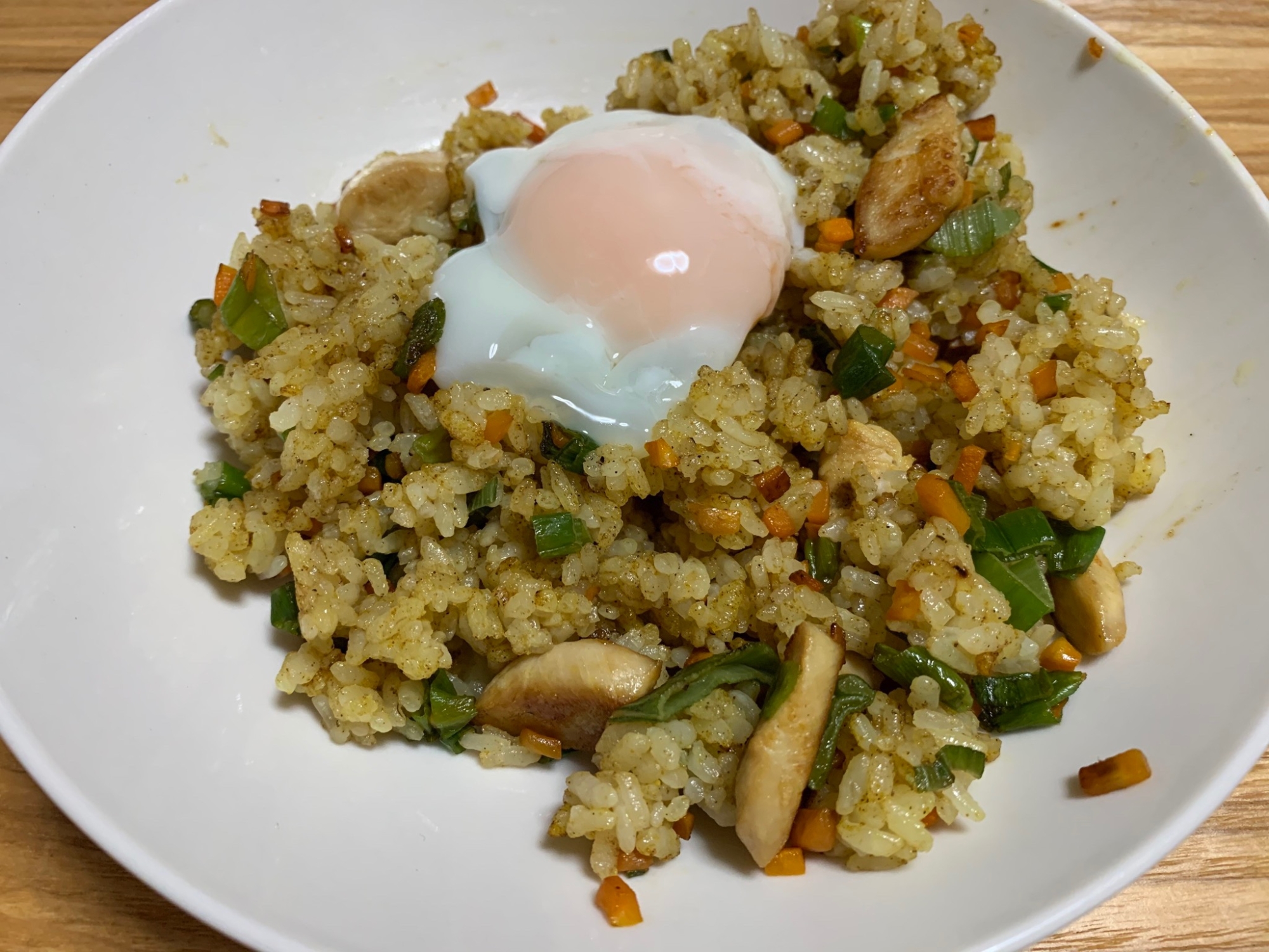 鶏ササミ肉のカレーチャーハン