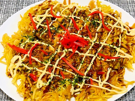 残った焼きそば麺で！和風★お好み焼き