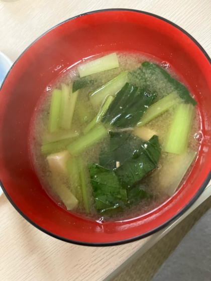 小松菜えのきのお味噌汁ෆ˚*