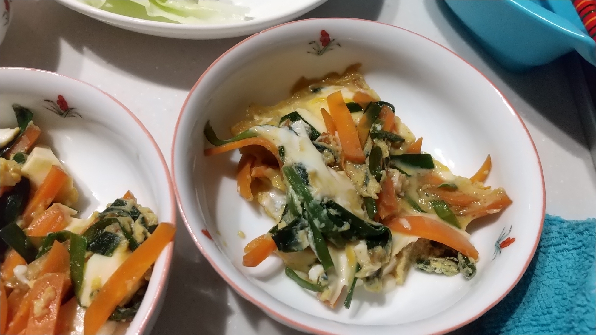 簡単に副菜❗️ニラ玉豆腐チャンプルー