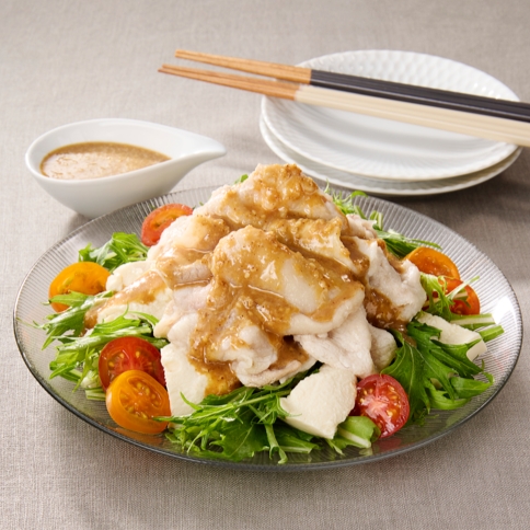 絶品ごまだれ！ 冷しゃぶ豆腐サラダ