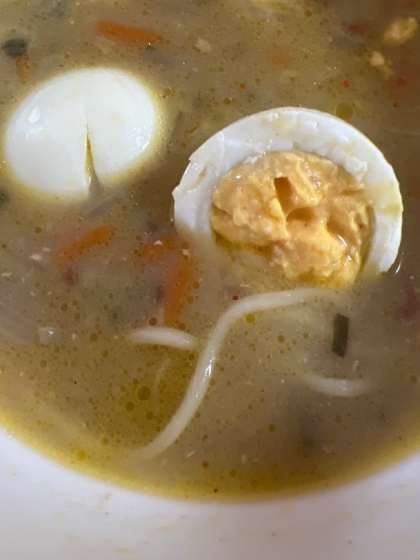 味噌ラーメンが食べたくて作りました。
スープの味、すごく好みでした(^^)v